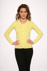 Yellow Crewneck Cardigan