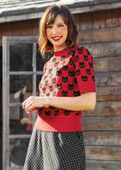Retro Radiance Puff Shoulder Sweater