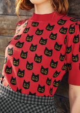 Retro Radiance Puff Shoulder Sweater