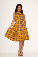 Yellow Plaid Swing Dress