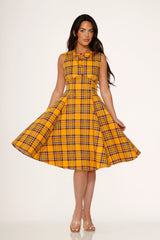 Yellow Plaid Swing Dress