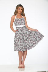 Zebra Halter Swing Dress