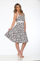 Zebra Halter Swing Dress