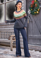 Retro Charm Raglan Sweater