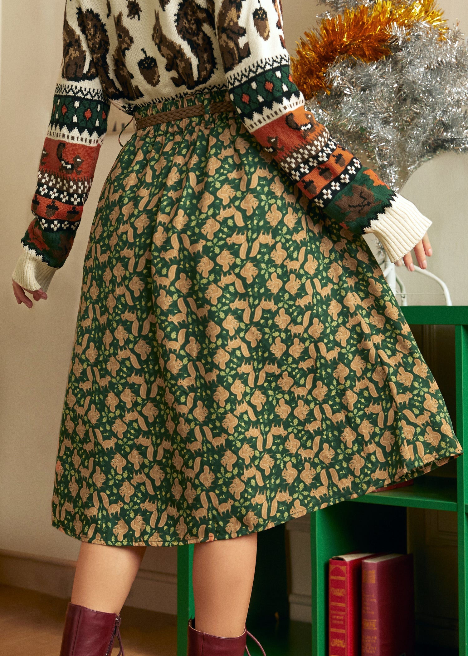 Woodland Mischief Midi Skirt