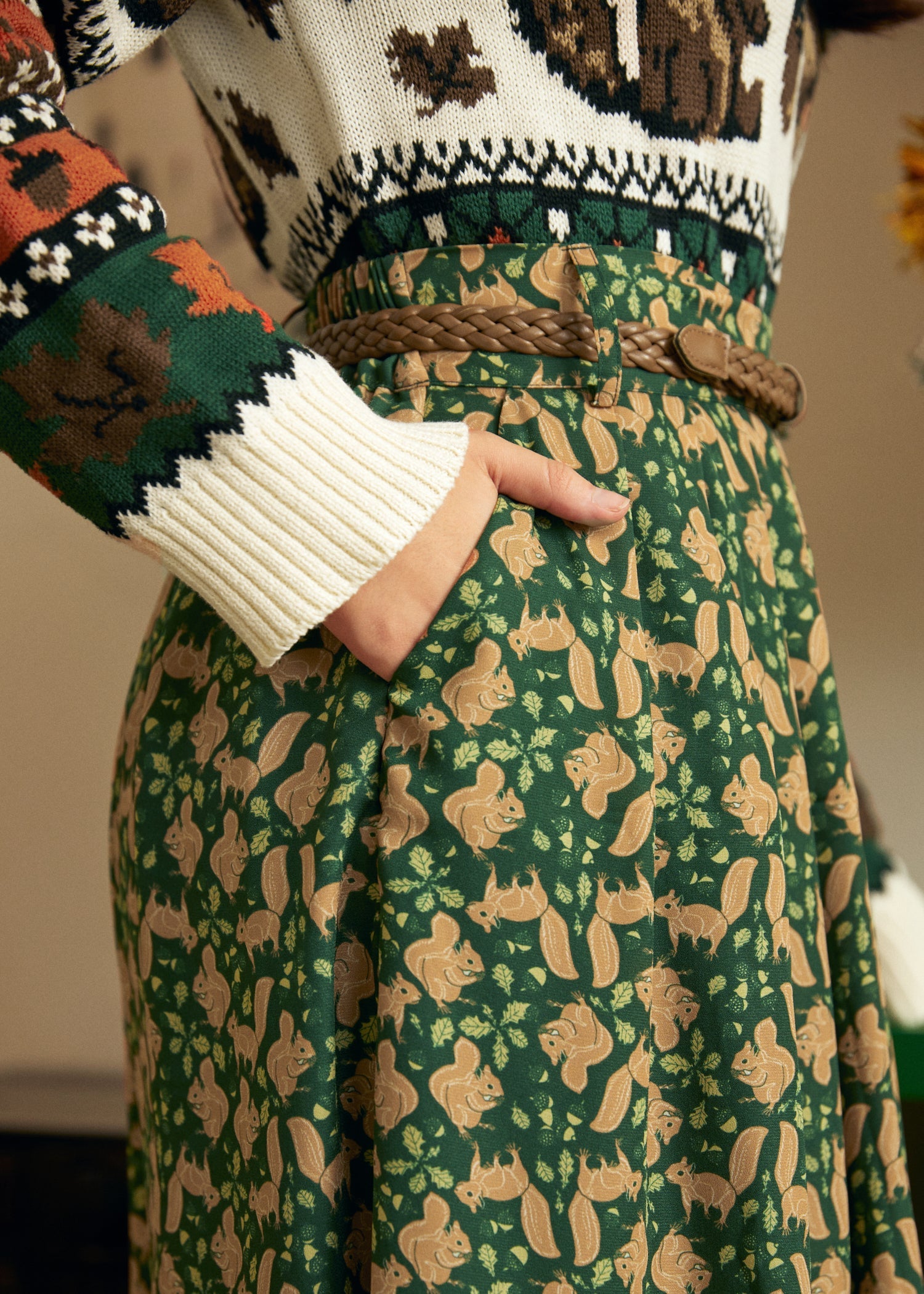 Woodland Mischief Midi Skirt