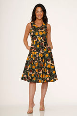 Yellow Floral Swing Dress