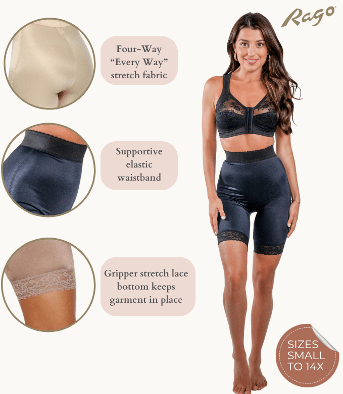 Style 518 | High Waist Light Shaping Bike Short | Satin 4-Way Stretch with Built-In Panty