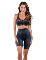 Style 518 | High Waist Light Shaping Bike Short | Satin 4-Way Stretch with Built-In Panty