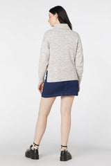 Space Dye Cable Boxy Knit Wool Sweater