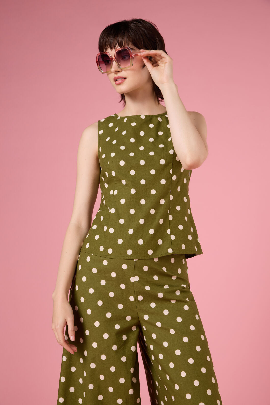 Polka Dot Shell Top
