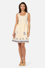 Seaside Toile Emb Mini Dress