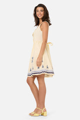 Seaside Toile Emb Mini Dress