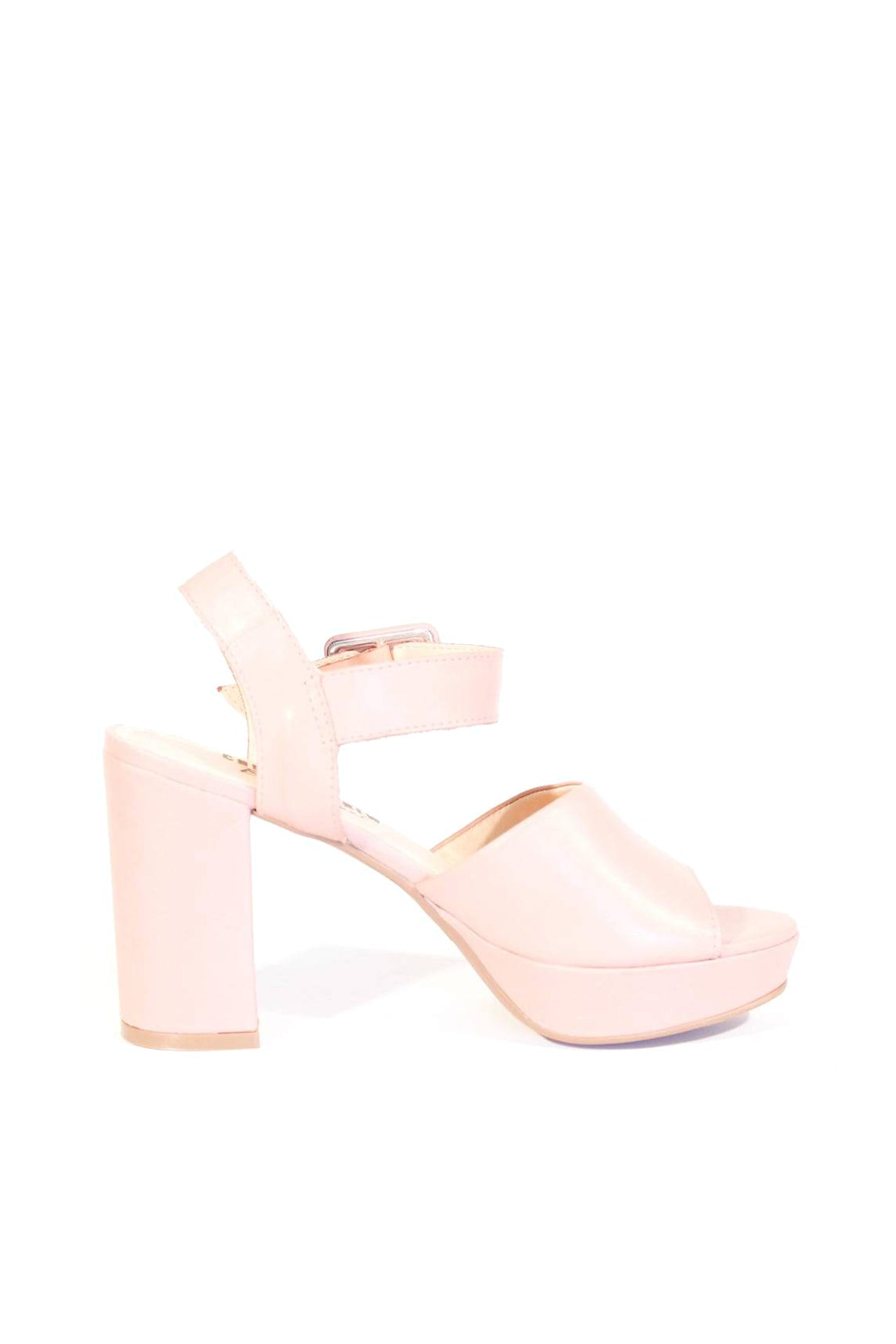 Rose Leather Platform Heels