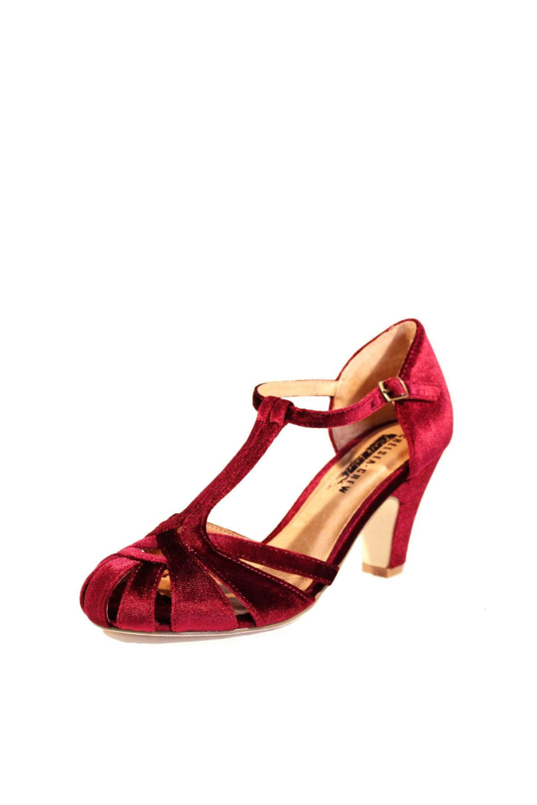 Sergi Velvet T-Strap Heels