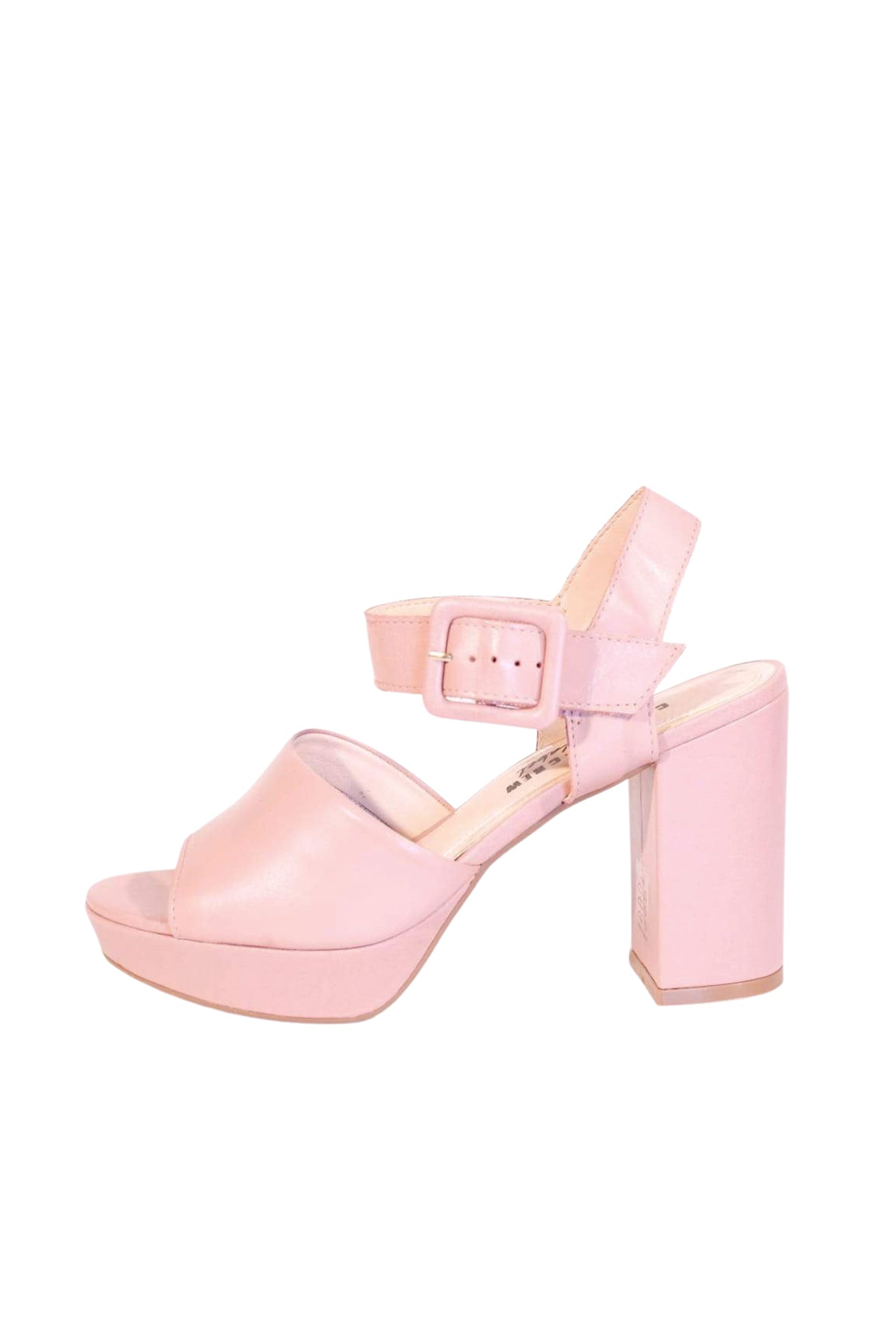 Rose Leather Platform Heels