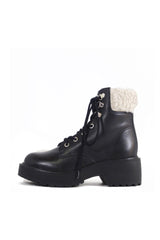 Seal Combat Boots with Shearling