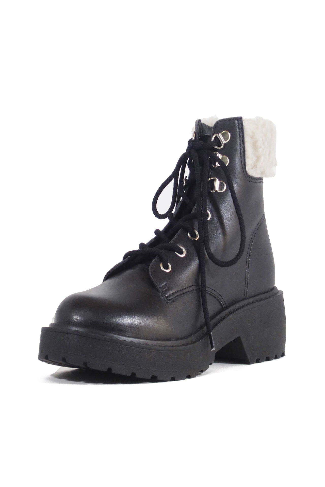 Seal Combat Boots with Shearling