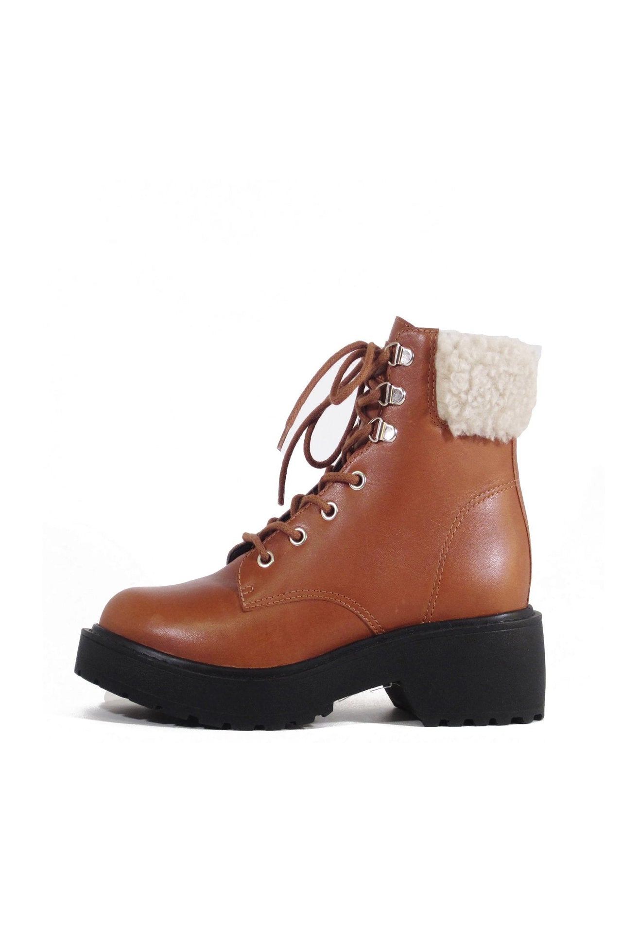 Seal Combat Boots with Shearling