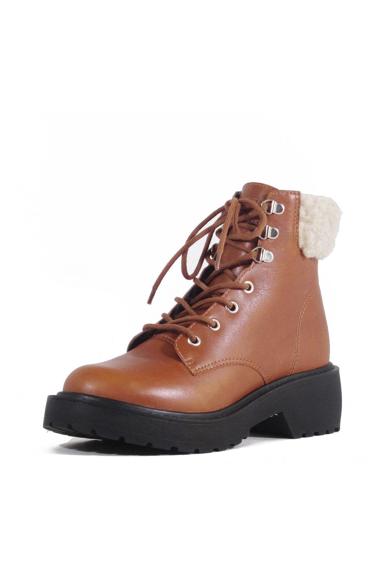 Seal Combat Boots with Shearling