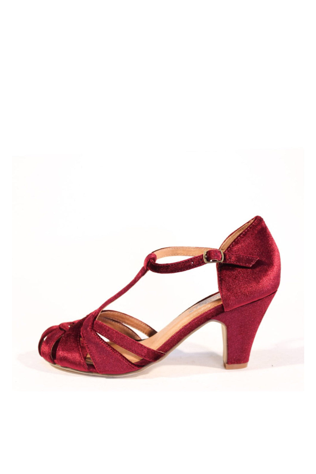 Sergi Velvet T-Strap Heels