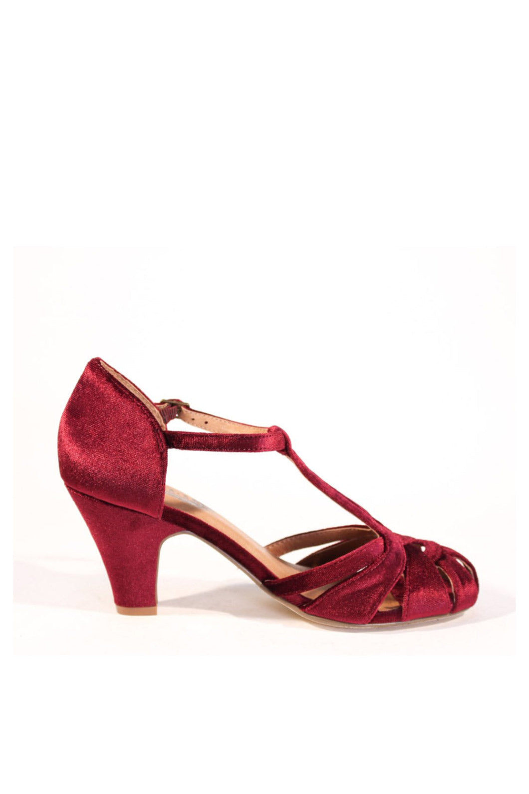 Sergi Velvet T-Strap Heels